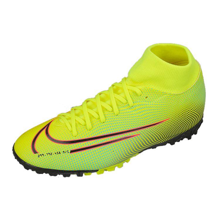 Nike Mercurial Superfly 7 Comfortable TF (Rubber Studs) Durable Soccer Shoes Men sneaker Lemon-Yellow BQ5435-703