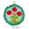 Three Red Flowers Pattern Rabbit Foraging Mat Rabbits Snuffle Mat Interactive Nosework Feeding Mat for Pets