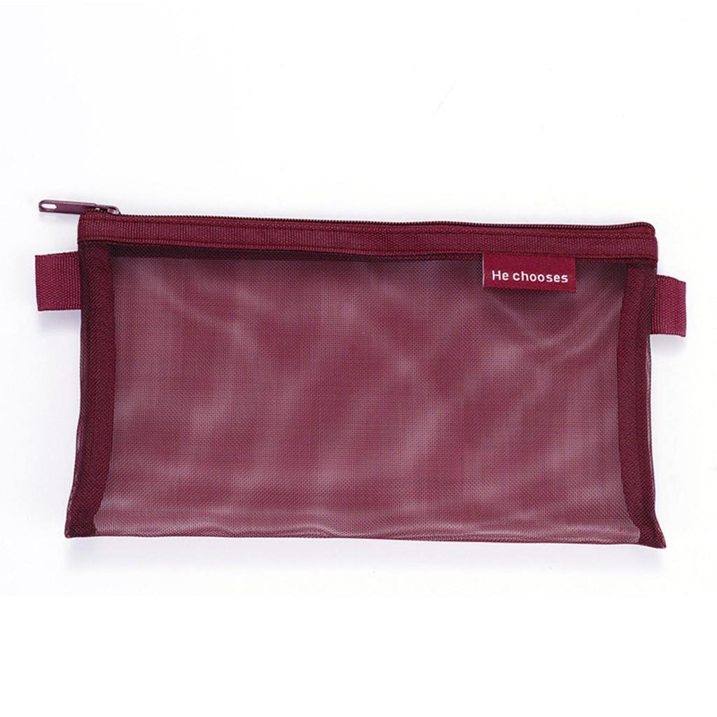 Simple Transparent Double Mesh Bag Pencil Case Office Student Pencil Cases Nylon Kalem Kutusu School Supplies Pen Box