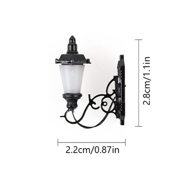 1:87 Miniature Led Lamppost Wall Light Model Diy Micro Landscape Architectural