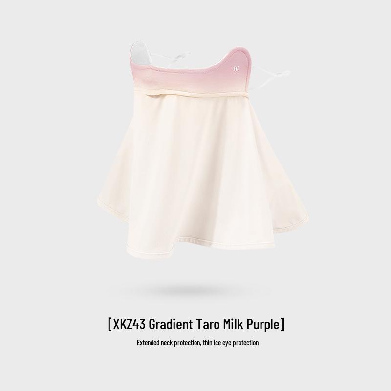 Damen Eis Seide UV-Schutz Gesichtsmaske mit Rouge-Verlauf und Augenwinkelabdeckung - XKZ43