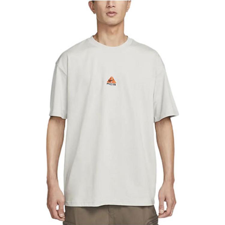 New Nike ACG SS22 Drop Shoulder Sleeve T Shirt Men's Light Iron Ore Gray DQ1816-012