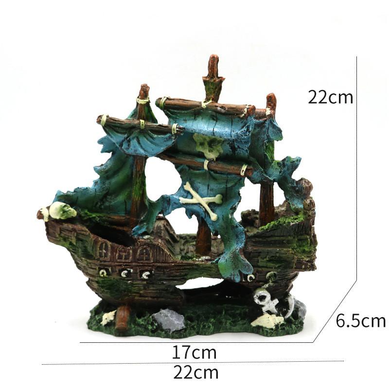 

Аквариумные украшения для аквариума Пейзаж Пиратский корабль Затонувший корабль Винтажный дизайн из смолы Лодка Аксессуары для аквариума Украшения для дома