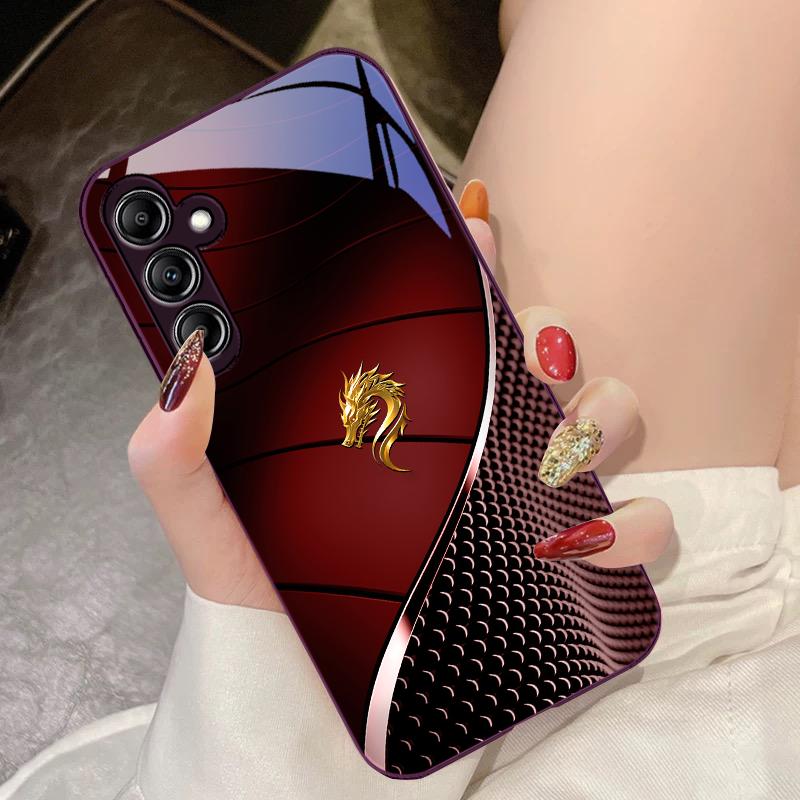 Tempered Glass Phone Case for Samsung Galaxy A14 4G 20 30 52 20S 21S 22 A25 32 33 34 42 50 51 53 54 70 71 72 73 5G dragon