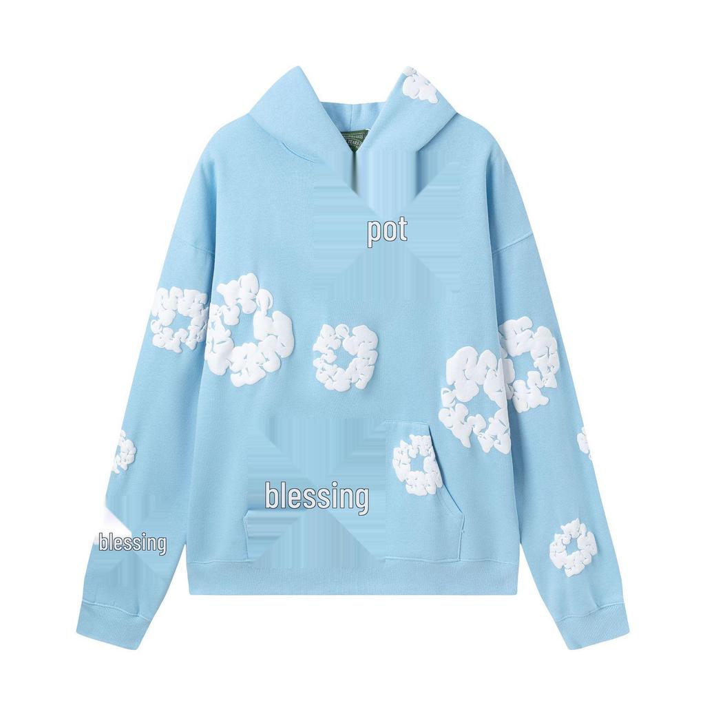 Fleece-Lined Denim Tears Hoodie & Sweatpants Set Inspired by Kanye's Style