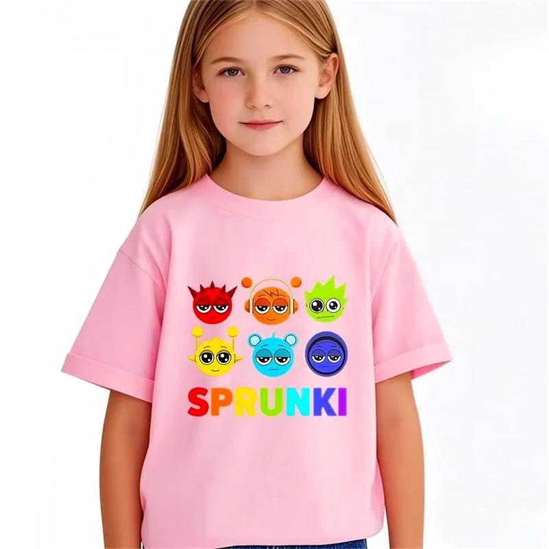 2026 Hot Sprunki Cartoon T Shirt Summer Kids Game Clothes Teen Boys Short Sleeve Tops Baby Girls Cartoon Children Clothing