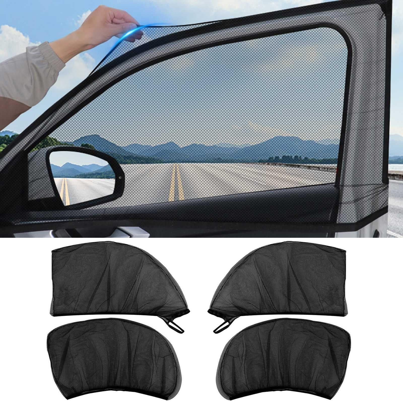 

Совместим с Toyota Alphard Vellfire 20 Series Alphard Vellfire 4-секционная сетчатая дверь, Защита от насекомых One Size чёрный