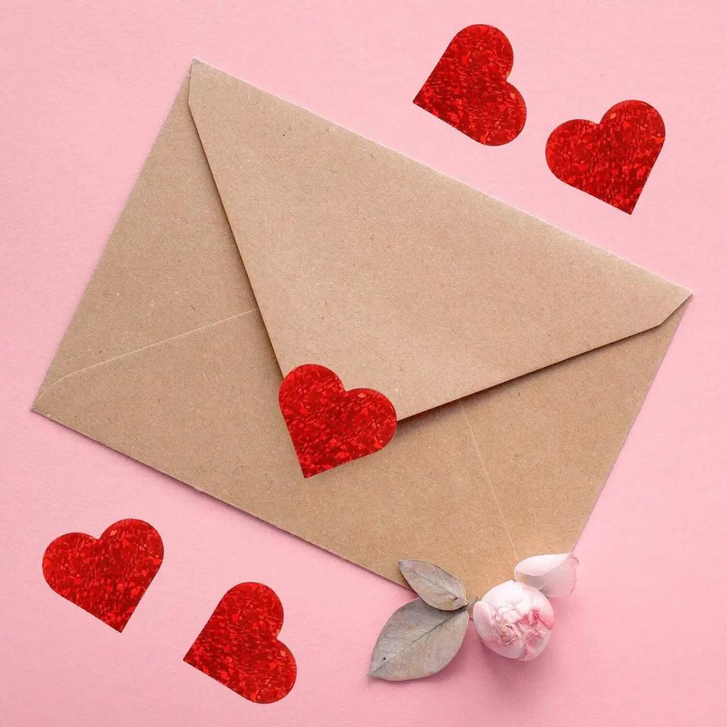 100-500pcs Red Heart Sticker for Valentine's Day Paper Packaging Sticker Valentine's Love Decorative Stickers 1inch Gift Decor