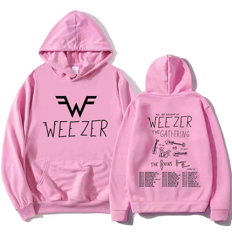 Weezer The Gathering Tour 2026 Hoodies Langarm Weiches Fleece Kapuzenpullover Unisex Streetwear Grafik Merch Damenbekleidung