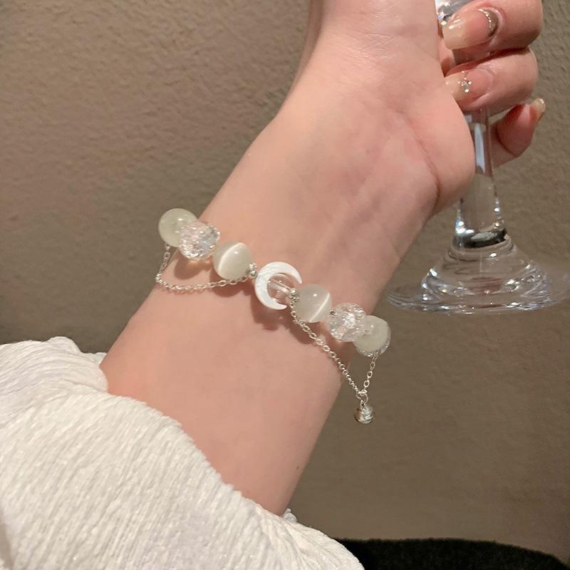 In the wind opal beaded moon bracelet women's bell bracelet retro super fairy jewelry