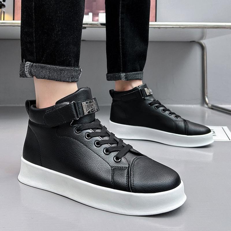 Mode Herren Skateboard Schuhe Mode Leder Freizeitschuhe High-Top Sneakers Dicke Sohle Stiefeletten Designer Herrenschuhe Zapatillas Hombre