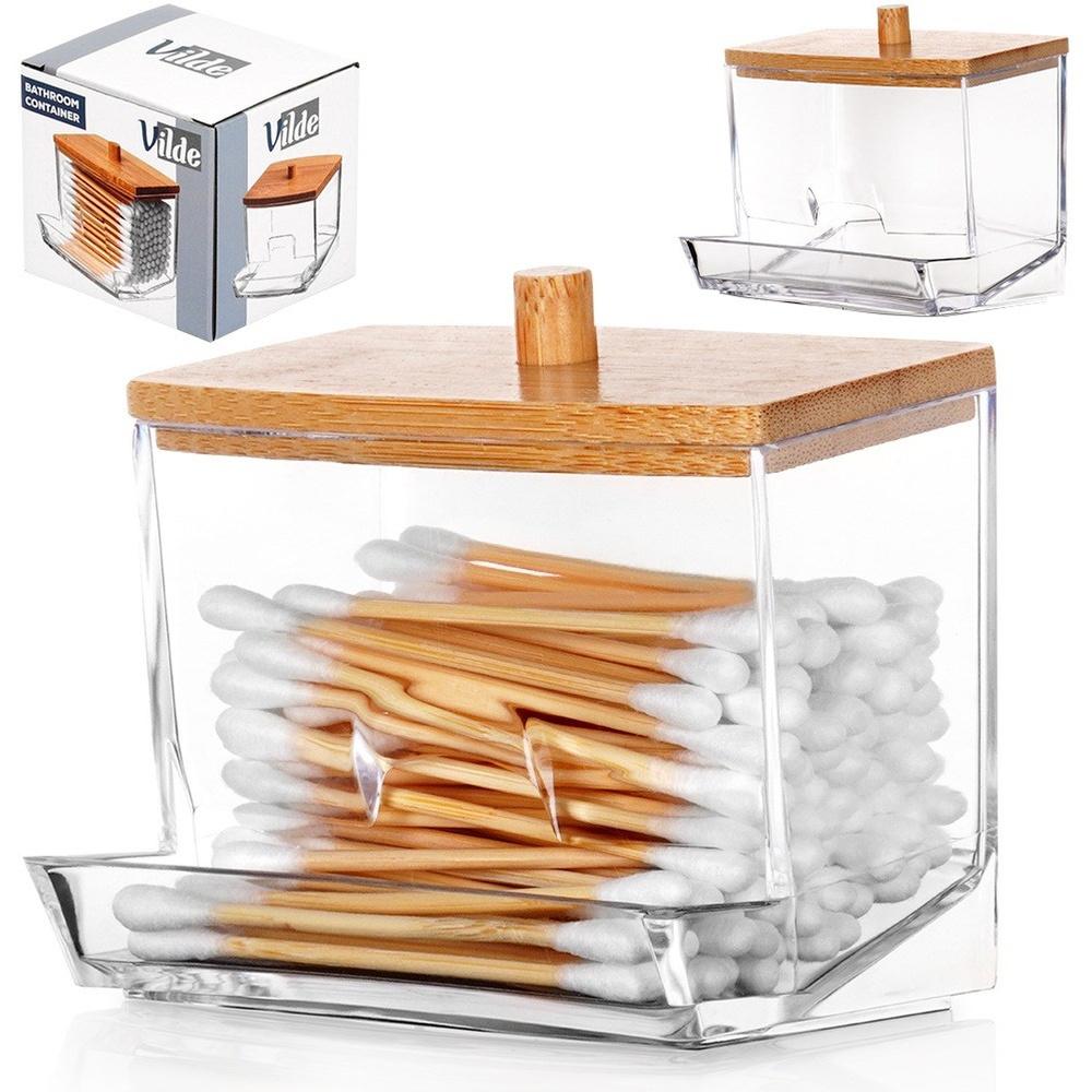 Cotton bud container 9x7.3x9 cm