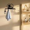 Metal Heart Key Holder with 7 Hooks Rustproof Wall Mounted Decorative Rack for Home Entryway Kitchen