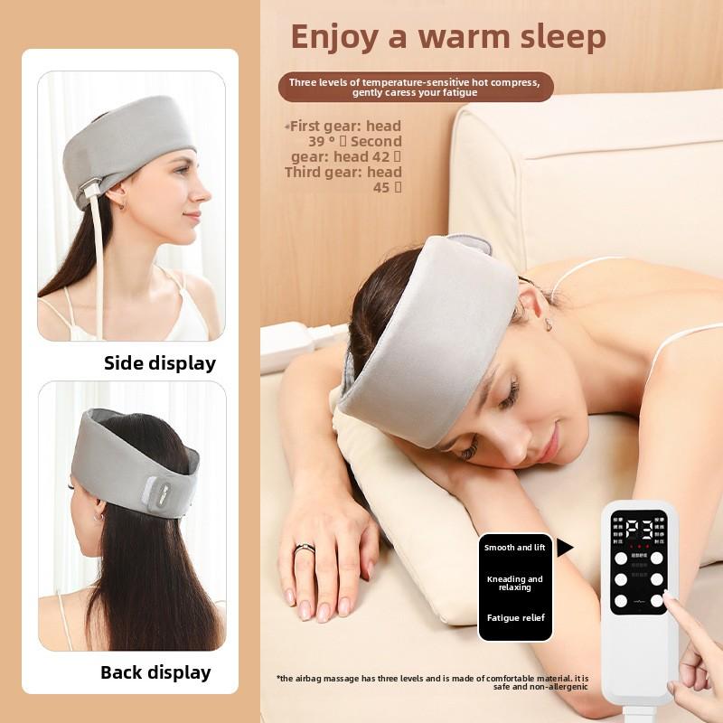 Head Massager, Electric Kneading Hot Compress To Help Sleep, Temple Sleep Sticker, Headband, Household Pulse Air Pressure Massager