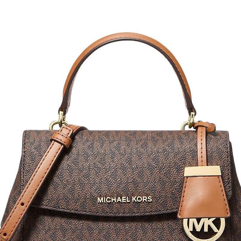 Michael Kors Ava Logo Letter Taška přes rameno Crossbody taška Mini Kabelka z potaženého plátna Dámské tašky Hnědá 32S5GAVC1B-BRONZO