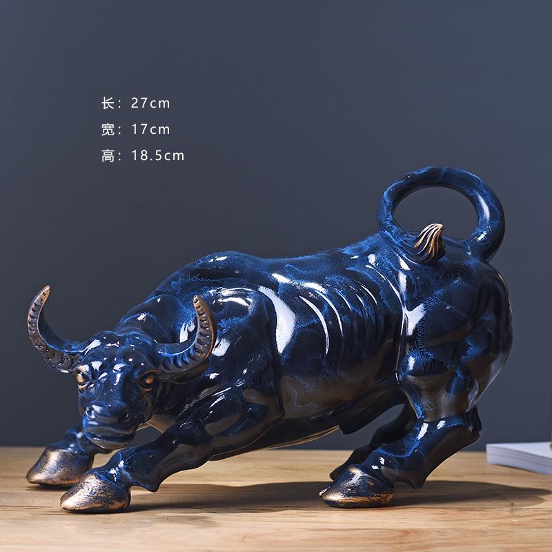 Resin Handicrafts Realistic Figure Sculpture Golden Bull Figurine Bull Statue Cattle Cow Decorative Figurines Home Decoration