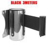 1set Retractable Tape Stainless Stanchion Queue Barrier Strip Wall Mount Crowd Control Retractable Strip Guardrail Cordon Line