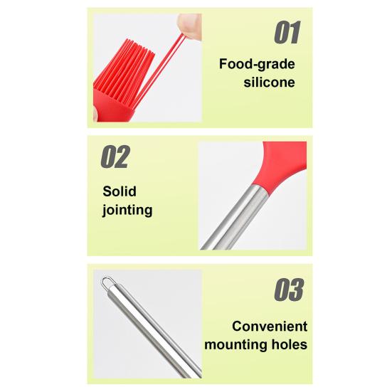 Silicone Basting Brush for Cooking Heat Resistant Pastry Brushes Spread Oil Sauce Butter BBQ Baking Grilling Tool Kitchen Gadgets