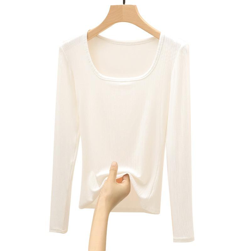 New Big T-shirt Women's Bottoming Shirt Long-sleeved Top with Slim-fitting Women's Spring Style Explosion