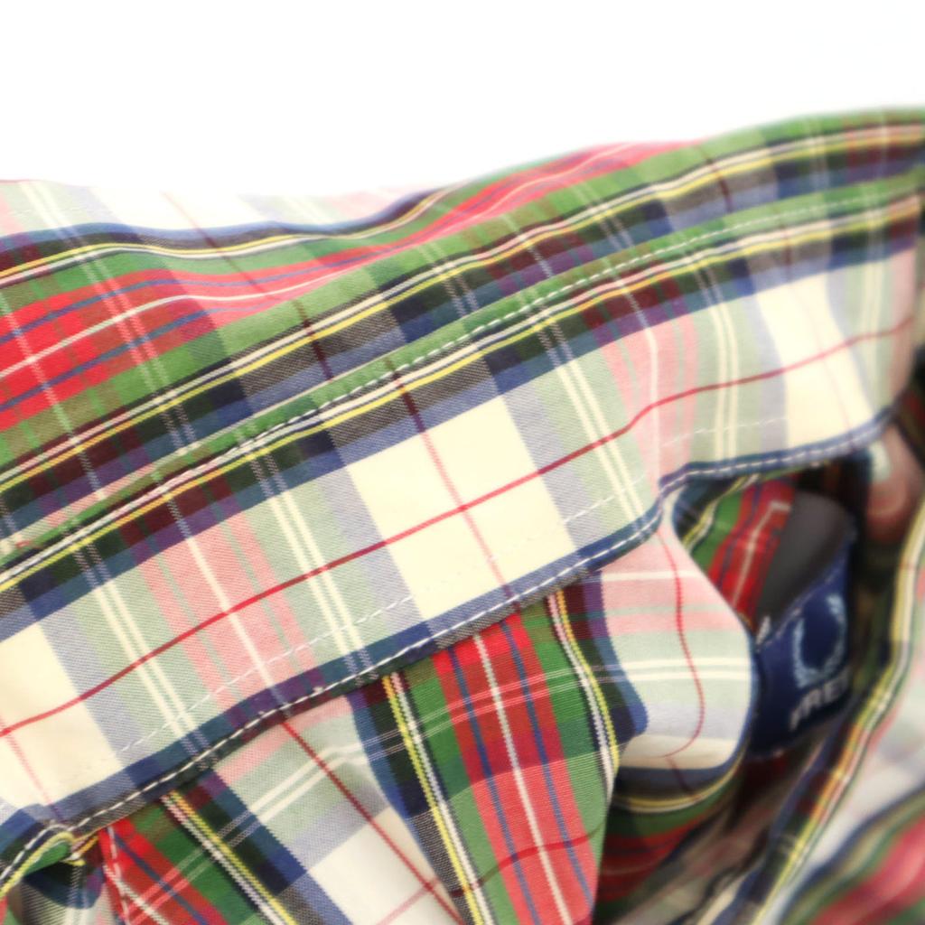 Fred Perry Check Pattern Long Sleeve Button Down Shirt S Red Men's Used