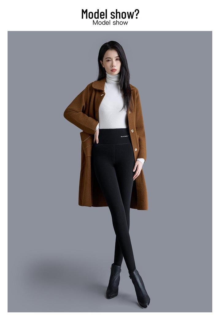 Northeast Fleece-Lined High Waist Warm Pants for Middle-Aged Women - Plus Size, Tummy Control, Autumn/Winter.