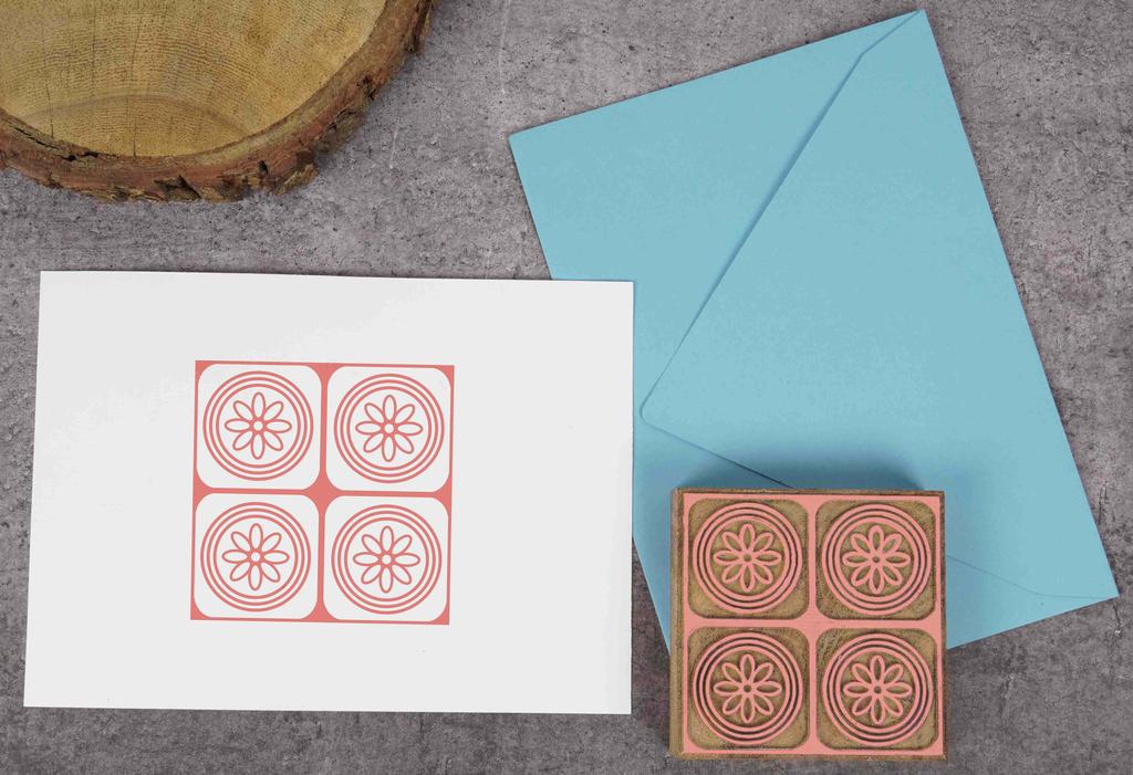 IBA Indianbeautifulart Textile Printing Block Asian Tile Motif Hand Carved Wooden Stamp Wood Block Printing Textile