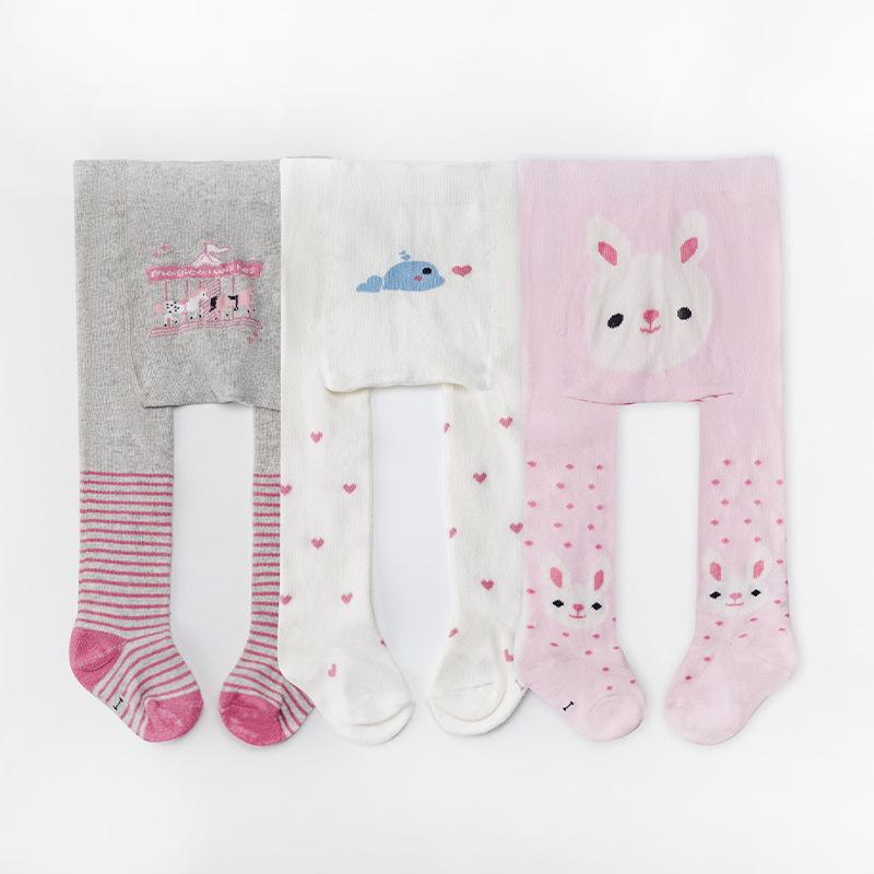 

3 пары трикотажных колготок для девочек с милыми принтами животных, брюки из хлопковой смеси на весну/осень, мягкие и теплые 2-3Y