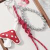 Braided PU Leather Cord Keychain With Mushroom/Heart Charm Elegant Metal Accessory For Bags Backpacks Gifts