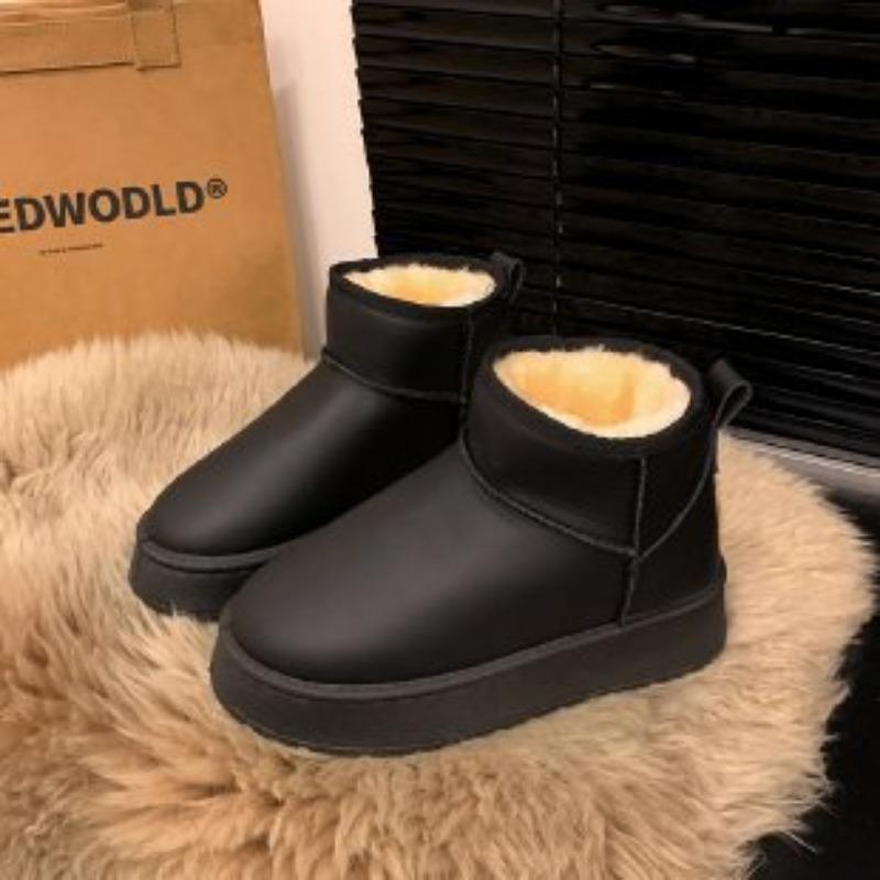

Большой размер зимние ботинки женские осень и зима новые бархатные утолщенные теплые на толстой подошве с круглым носком хлопковые туфли женская обувь 41 чёрный