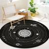 S Black White Galaxies Round Rug Nonslip Area Rug Office Chair Mat Carpet For Living Room Bedroom Home Decor