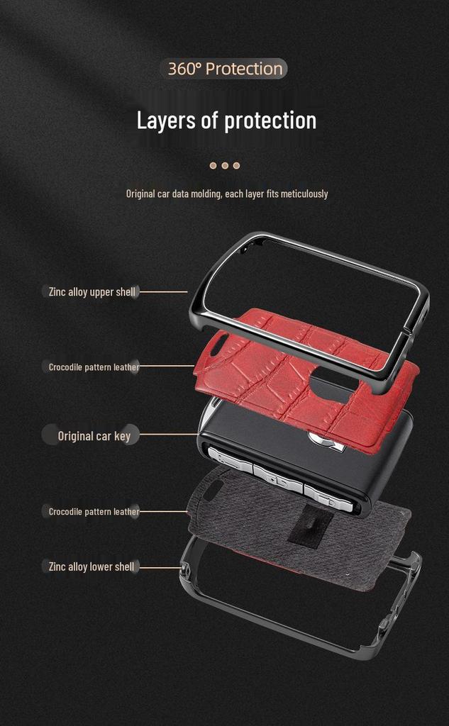 Volvo Key Protective Alloy Case for XC60, S90, S60, XC40, XC90, V60, V90 - Modified Shell with Buckle