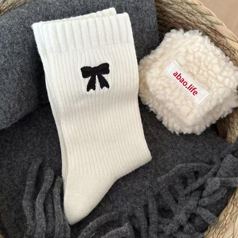 1pair Cute Women Socks Puppy Socks For Women Animal Pattern Cotton Socks With Fur Ball Funny Mid-tube Socks Calcetines Mujer