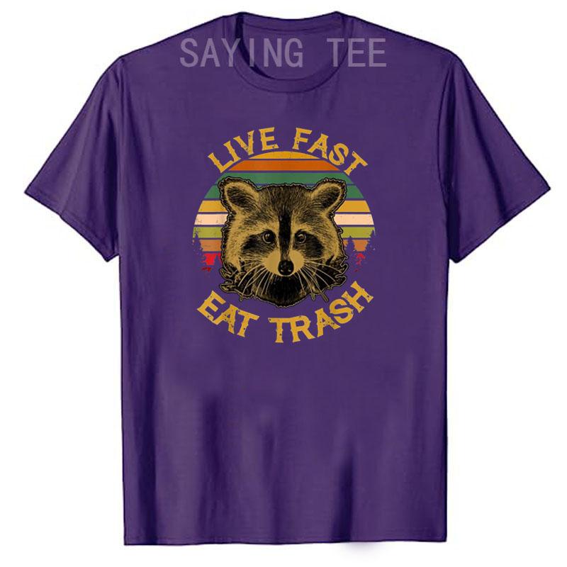 Live Fast Eat Trash Funny Raccoon Camping Vintage Hiking Shirt Live Fast Eat Trash TShirt Design Cute Animal Lover Tee Tops