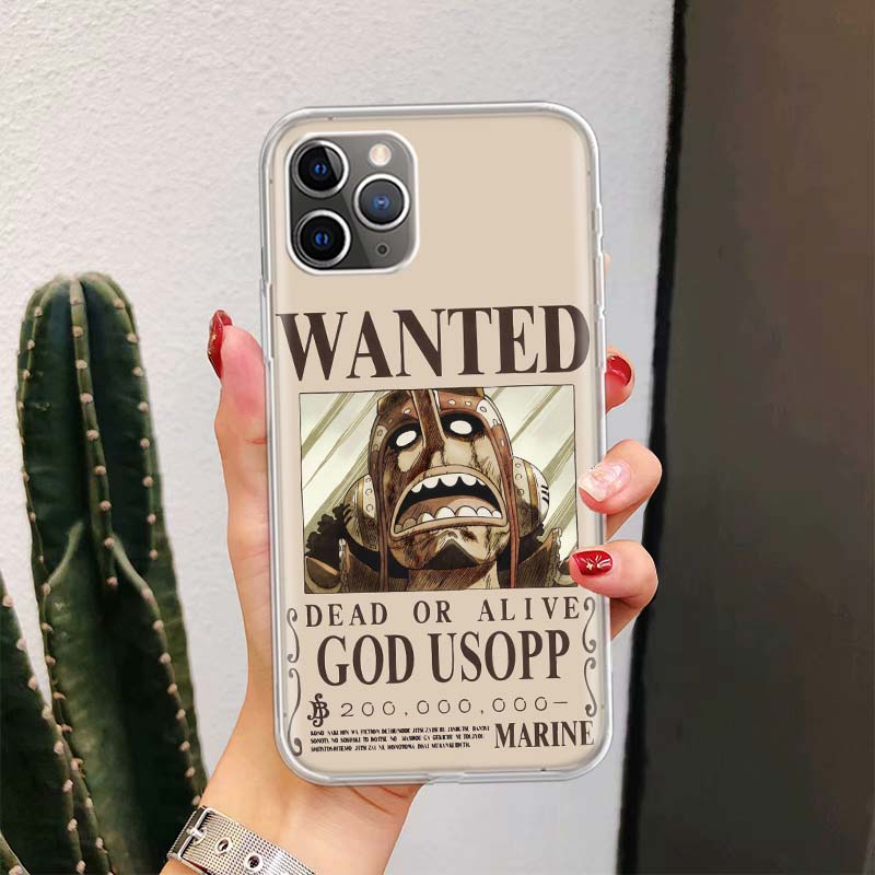 One Piece Fashion Wanted For iPhone 11 13 Pro Max 12 Mini Phone Case X XS XR 6 6S 8 7 Plus SE Apple 5 5S Fundas Cover Coque Capa