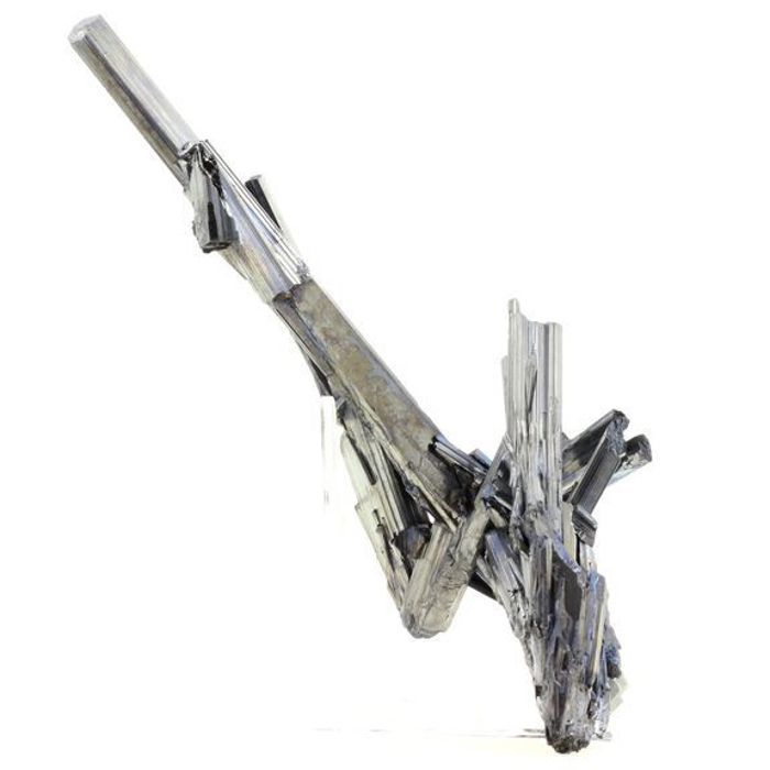 Pierres et Minéraux. Stibnite (21 cm). 1874.0 ct. Wuning Mine, Jiangxi, Chine.