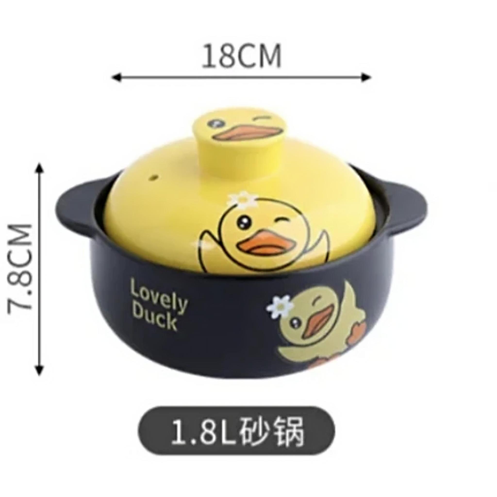 

Korean Cartoon Yellow Duck Ceramic Casserole Clay Saucepan Open Flame Cooker Cookware Cooking Pot Soup Stew Pan Kitchen Supplies