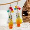 Rice Bead Halloween Earrings Tassel Ear Jewelry Accessories Trendy Pumpkin Earrings  Party