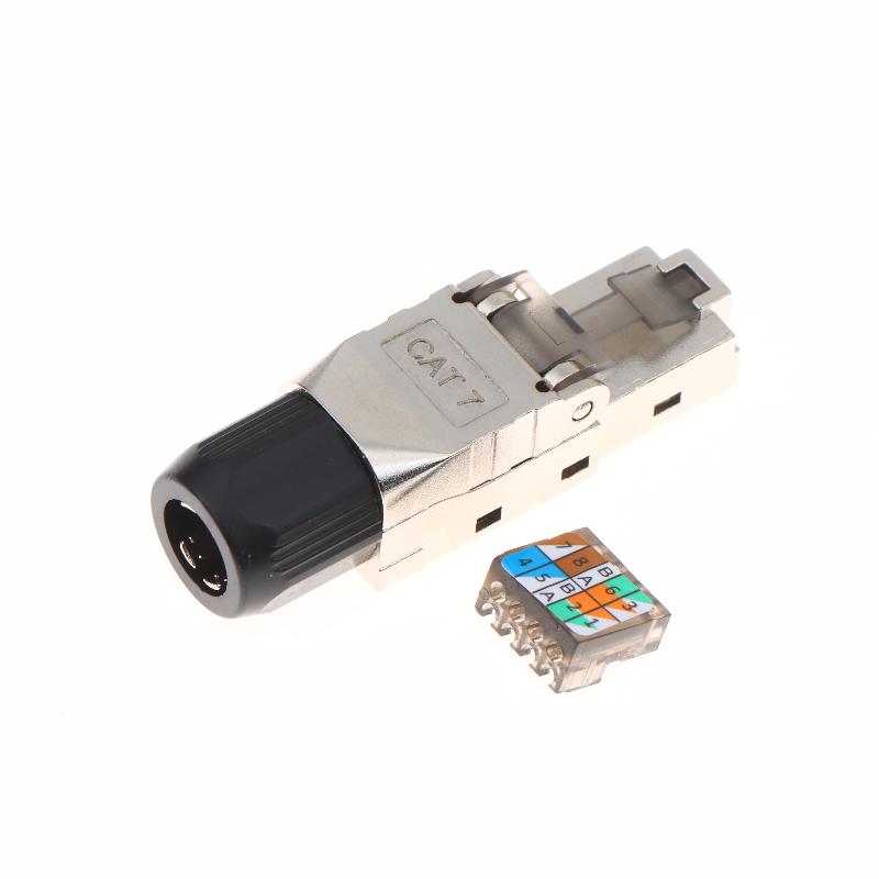 1Pc Rj45 Cat8 Cat7 Cat6A Connector Shielded Toolless Modular Termination Plug 2000Mhz 40G Lan Cable For 22Awg-24Awg CAT7