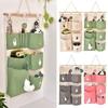 Fabric Waterproof Cotton and Linen Storage Hanging Bag Creative Hanging Multi-layer Dustproof Storage Bag Home Door StorageBags