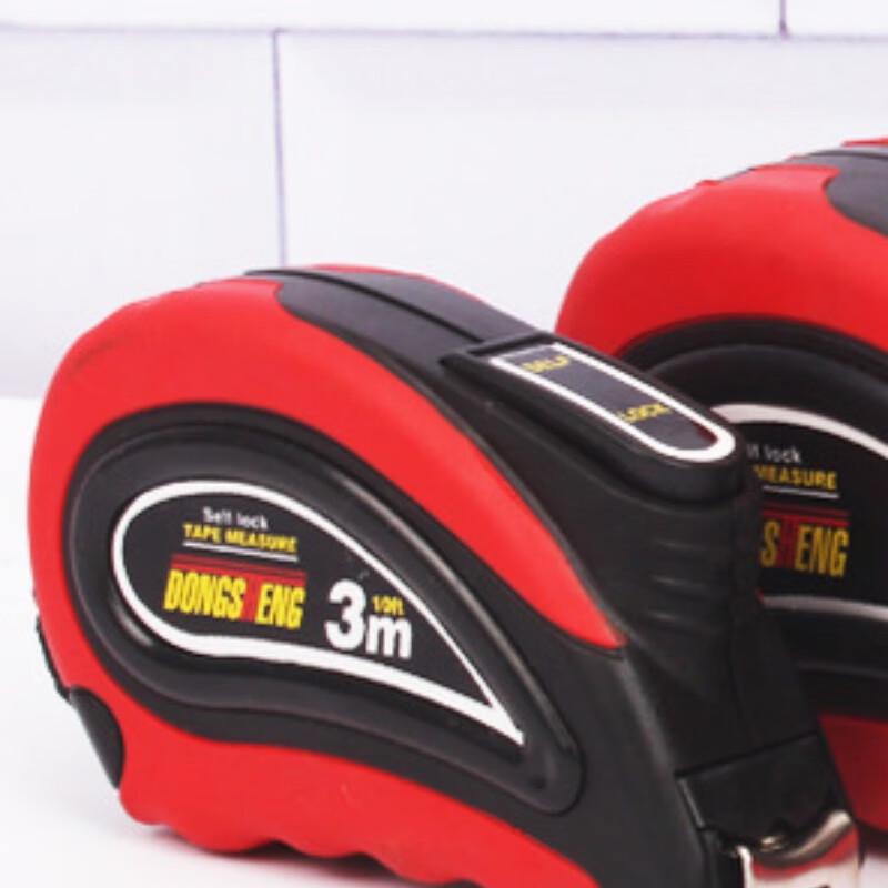 Beiyou Rubber-Coated Steel Tape Measure, 3m x 16mm (5-Pack) CN plug (adapter included)