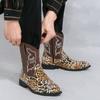 Fashion High Quality Handmade Mens Cowboy Boots Embroidery Western Luxury Pointed-toe High Top Boots Brand Classic Retro Style Men Boots