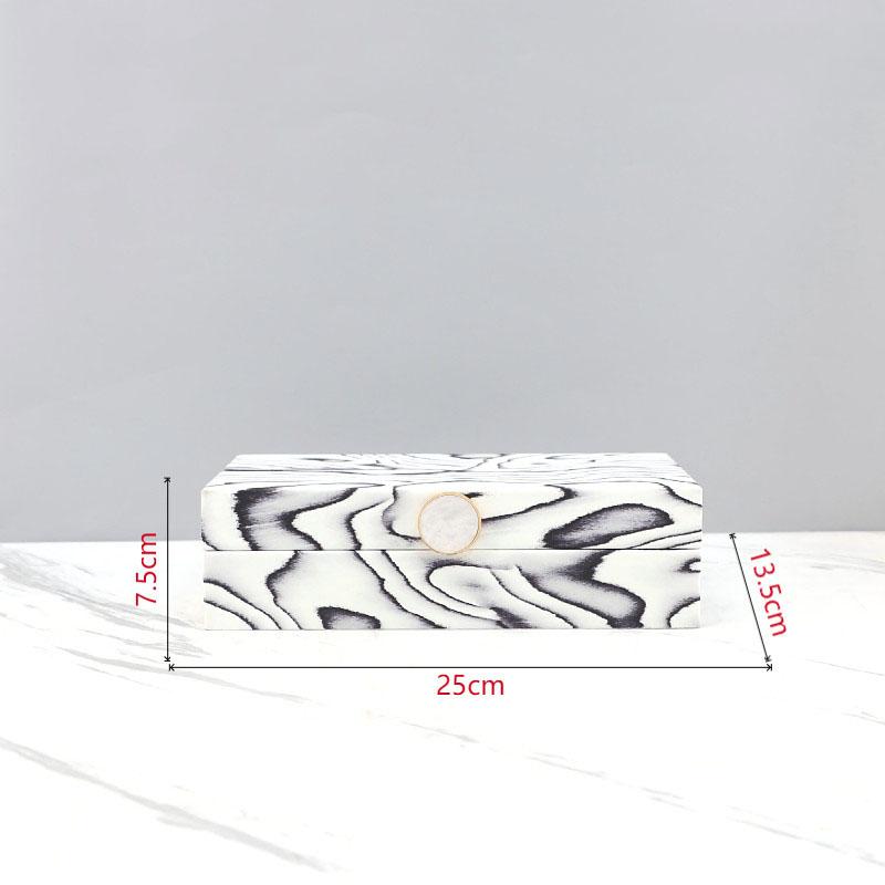 

Black and White Texture Wood Jewelry Boxes Leather Cosmetic Jar Dresser Table Desk Decoration Exquisite Jewelry Storage Jar