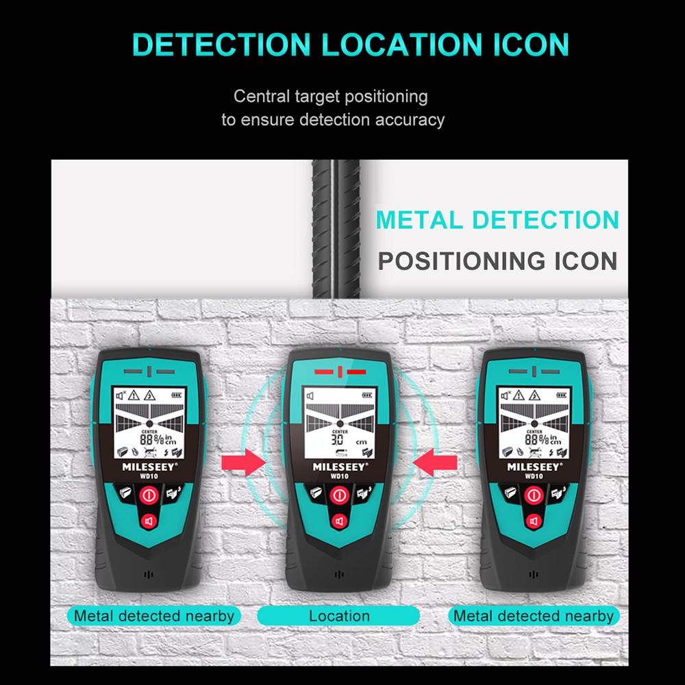 Mileseey 2.2 inch Stud Finder Wall Scanner Wire Detector Handheld Multifunction Wall Detector with Large Accurate