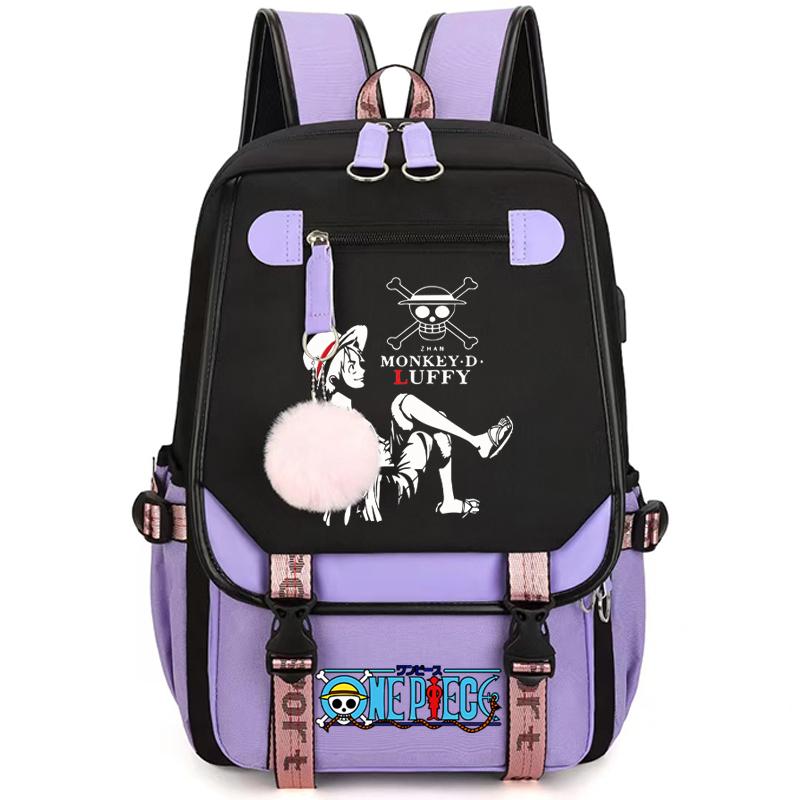 Anime One Piece High Quality Female Backpack Waterproof Knapsack with Ligh Tweight Book Bag for Kid Gifts Men Women Travel Bag Leisure Bag Rucksack