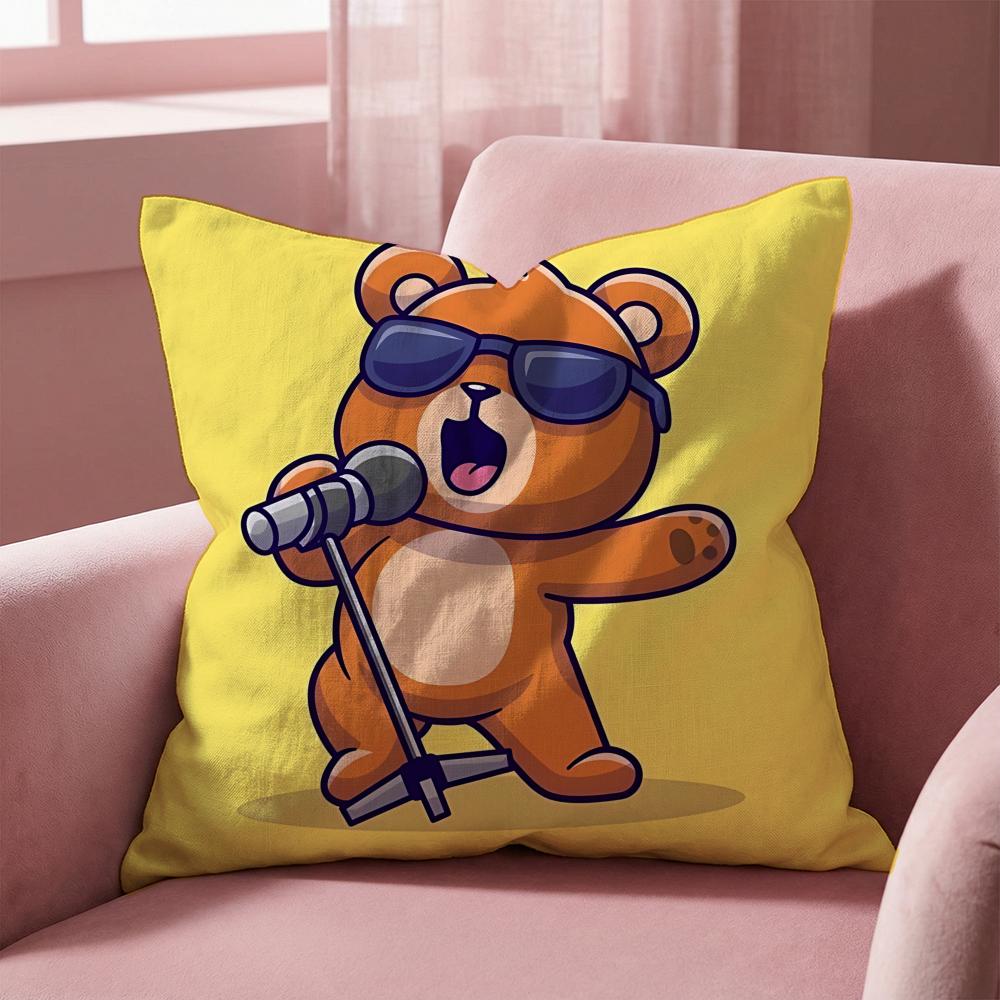Animal Cute Little Bear Cushion Cover MultiScene Pillow Cover for Home  Car  Reversible Soft  Durable for Daily Use