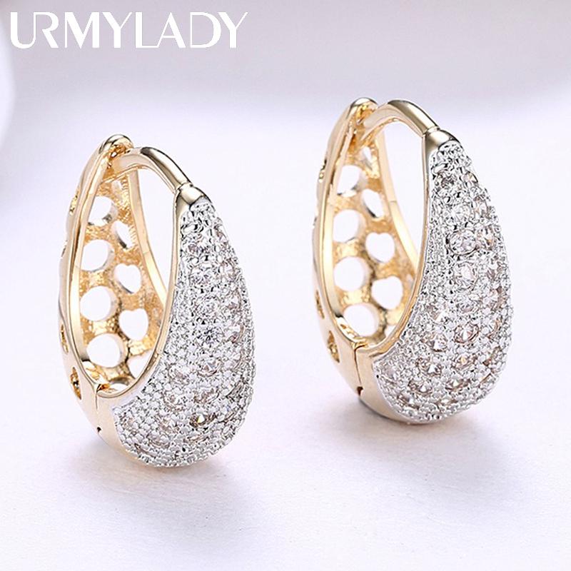 925 Sterling Silver Zircon Creative Ear Clip For Women 18K Gold Plated Earrings Charm Jewelry