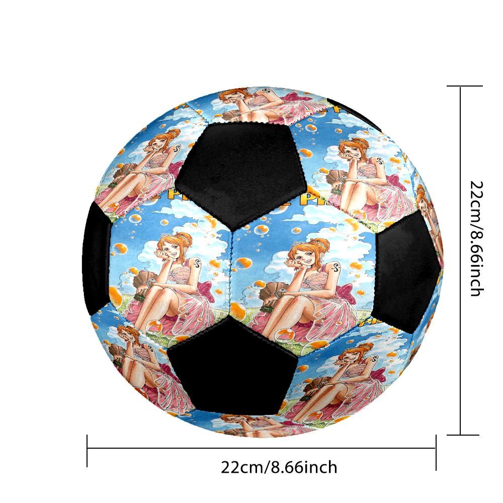 1pc ONE PIECE Nami Football Soccer Ball Size 5 Indoor Soccer Ball Fashion Colorful Backyard Game -Great For Sports Fans Gift HE32