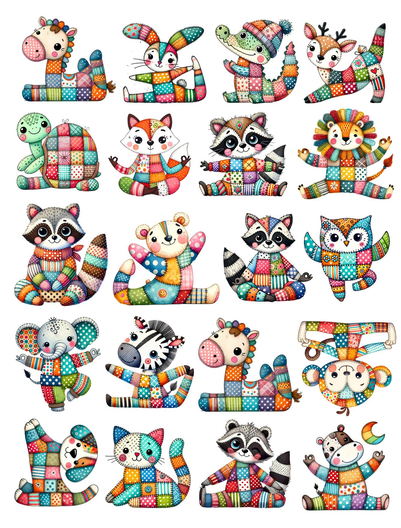 

20pcs Creative Kawaii Self-made Cute yoga poses animals Stickers/ Beautiful Stickers /decorative Sticker /DIY Craft Photo Albums білий