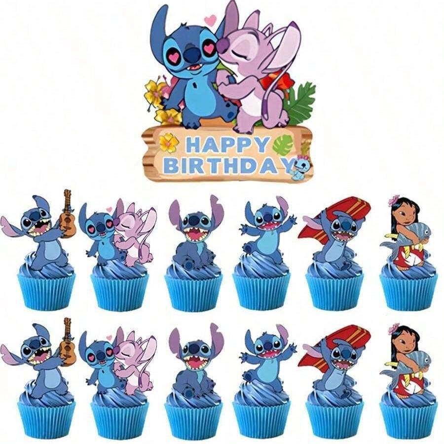 Topper na dort Stitch: Narozeninová dekorace Lilo & Stitch pro děti
