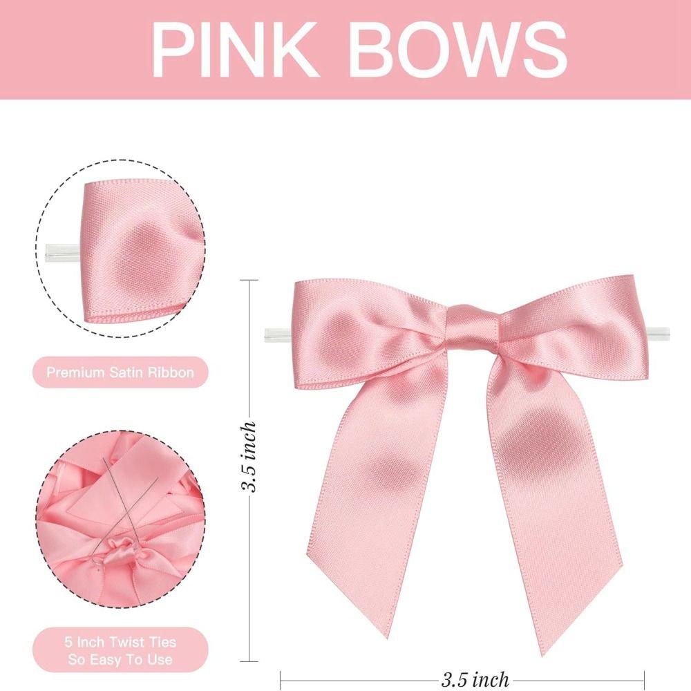 New Party Favors Twist Tie Bows Wedding Solid Color Gift Wrap Bows DIY Baby Shower Decorations Ribbon Bows
